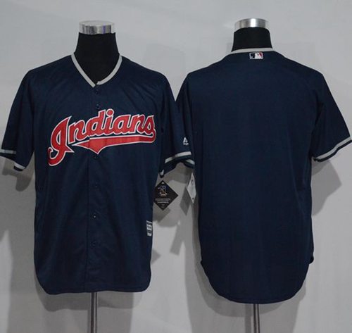 Indians Blank Navy Blue New Cool Base Stitched MLB Jersey